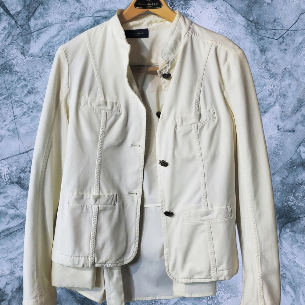 Piazza Sempione Ivory Button-Up Jacket
